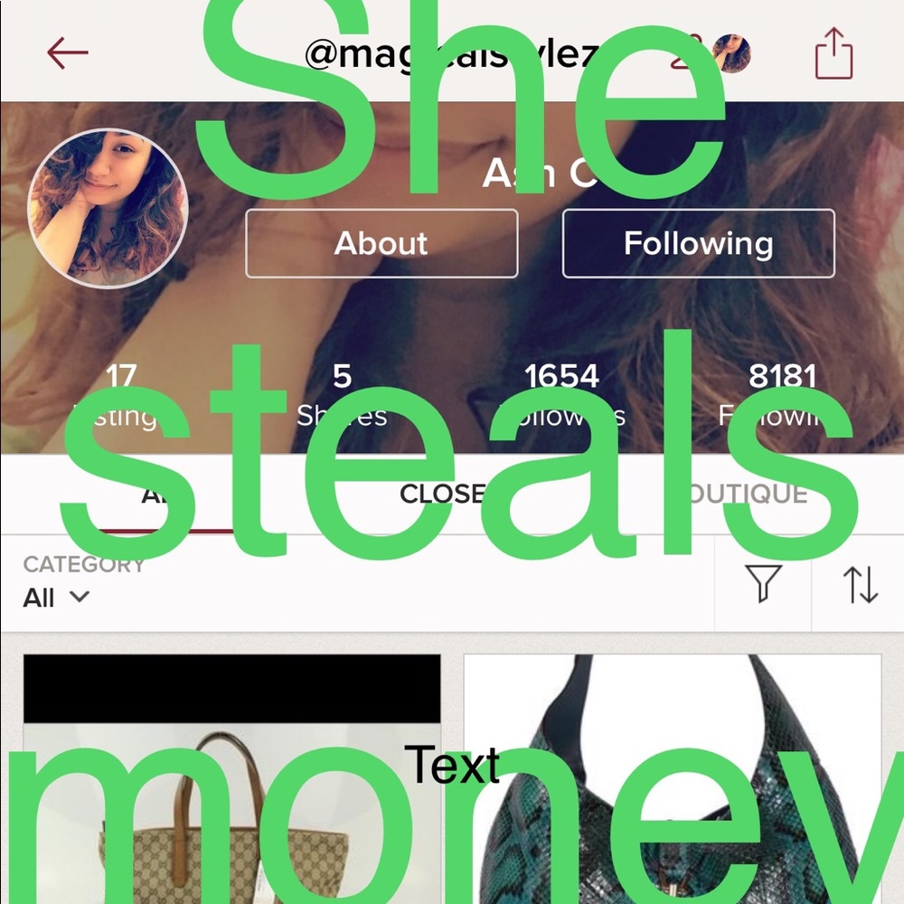 She steals money .. and does not send you anything